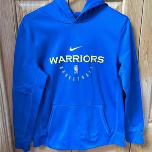 Golden State Warriors Nike Dri-Fit Hooded Sweatshirt Youth Large NBA Blue Hoodie